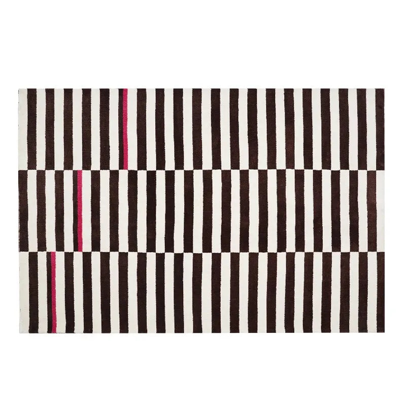 Navak Carpet French Retro Bedroom Decor Stripe Carpet Minimalist Carpets for Living Room Home Art