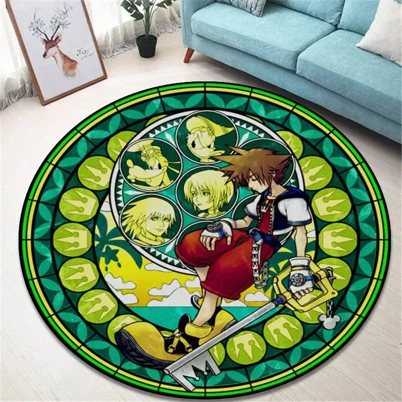 Navak Carpet Daily Picks Kingdom Hearts Cartoon Area Rug Round Floor Mat Living Room Carpet Bathroom Kitchen Rugs Doormat Non-slip Floor Mat