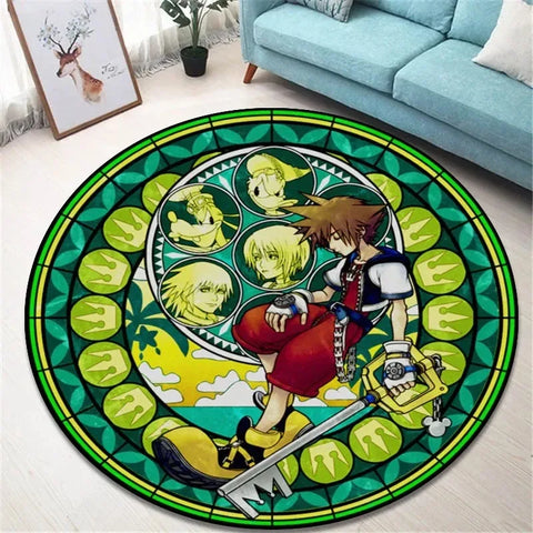 Navak Carpet Daily Picks Kingdom Hearts Cartoon Area Rug Round Floor Mat Living Room Carpet Bathroom Kitchen Rugs Doormat Non-slip Floor Mat