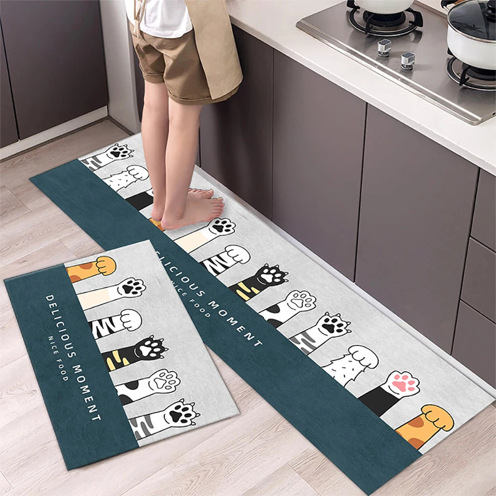 Navak Carpet Non-slip Kitchen Mat Long Rugs Crystal Velvet Carpet for Living Room Absorbent Foot Mats Bedroom Doormat Alfombra Small Rugs