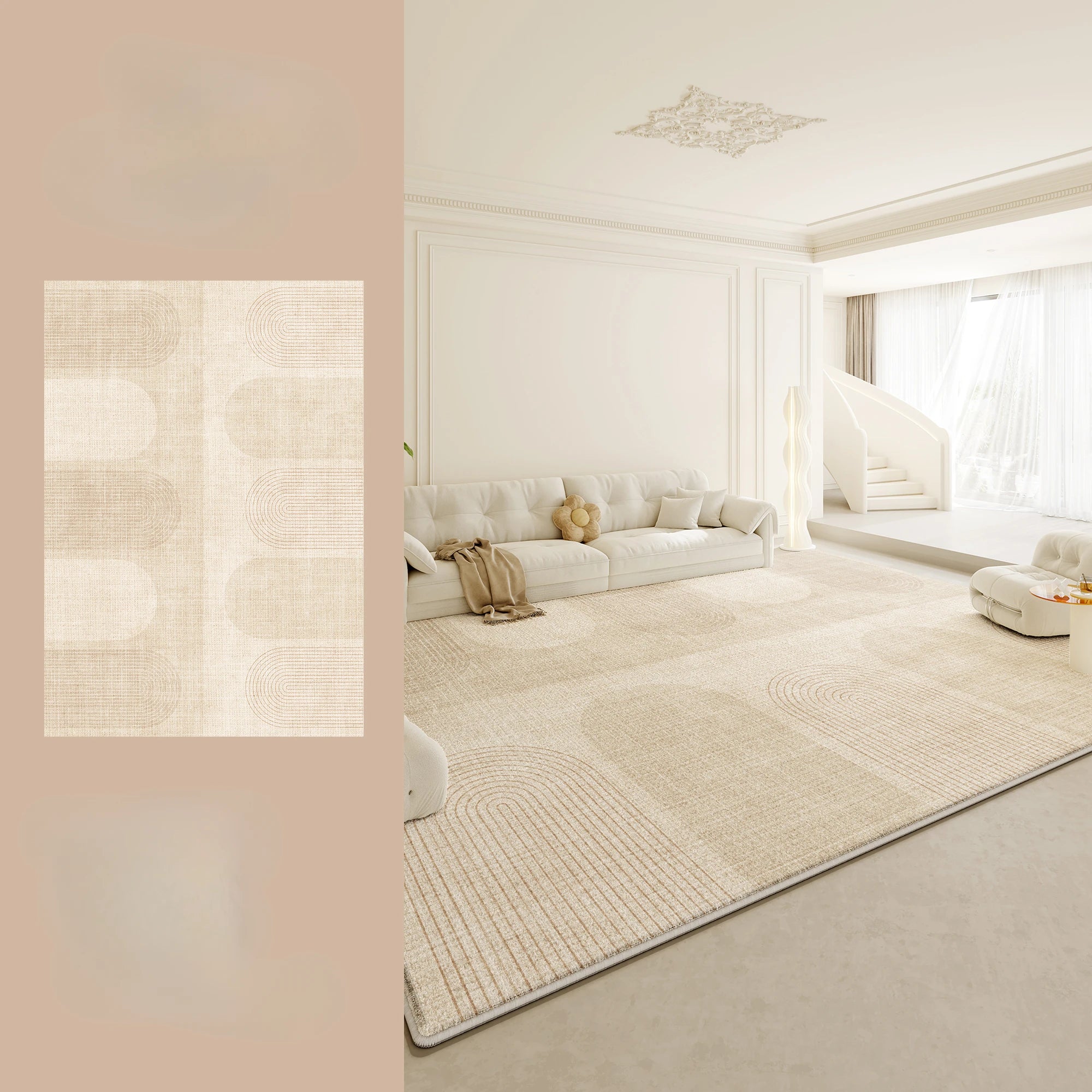 Navak Carpet Large Area Rugs for Bedroom Cream Style Living Room Decoration Plush Carpet Home Fluffy Soft Rug Thick Anti-slip Study Floor Mat