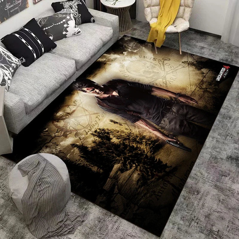 Navak Carpet Game-Uncharted Area Rug,Carpet for Home Living Room Bedroom Sofa Doormat Kitchen Decor,Non-slip Floor Mat Home Accessories