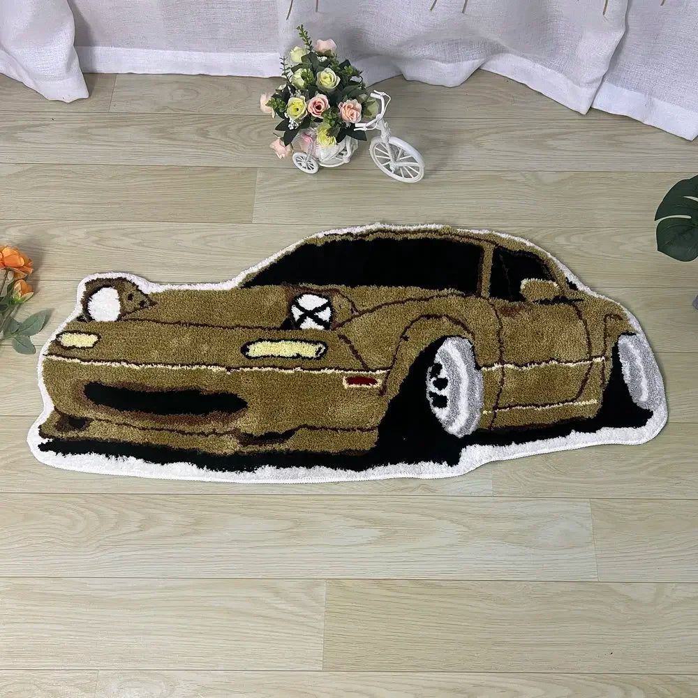 Navak Carpet Fashion Racing Car Rugs Soft Tufting Sports Car Carpet Living Room Bedroom Home Decor Non-slip Floor Mat Bedside Pad Dropship