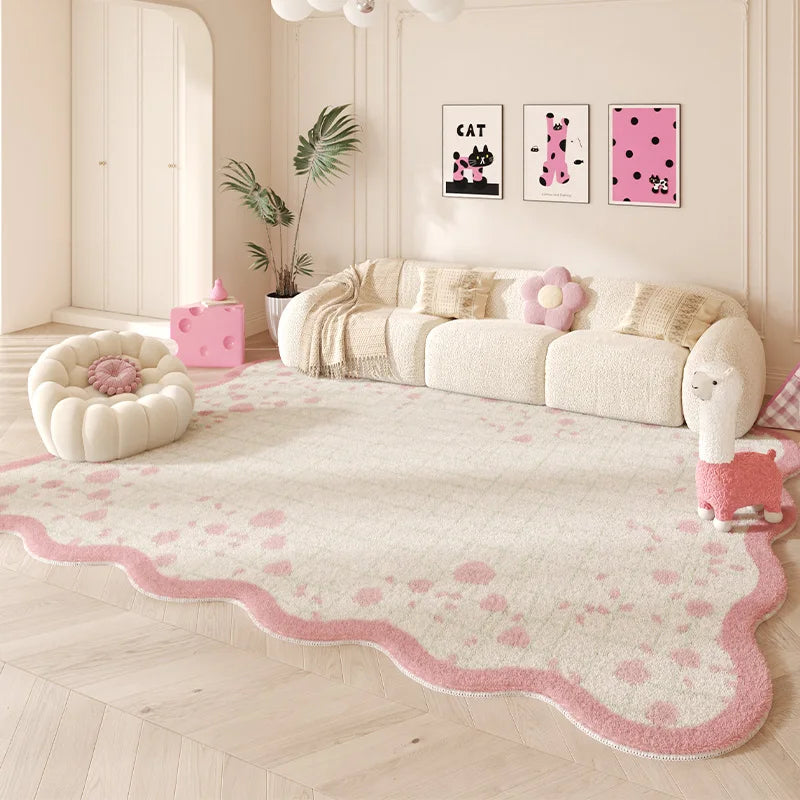 Navak Carpet Irregular shape Carpets for Living Room Pink Bedroom Decor Rug Fluffy Soft Children's Room Carpet Household Thickened Floor Mat