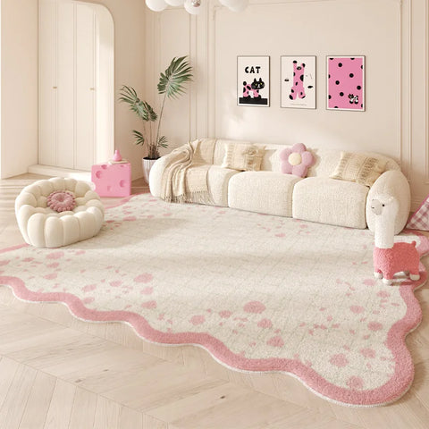 Navak Carpet Irregular shape Carpets for Living Room Pink Bedroom Decor Rug Fluffy Soft Children's Room Carpet Household Thickened Floor Mat