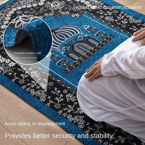 Navak Carpet Women Men Muslim Prayer Rug Worship Kneel Printed Floor Mat Protable Travel Prayer Rugs Ramadan Gift Soft Islamic Prayer Rug