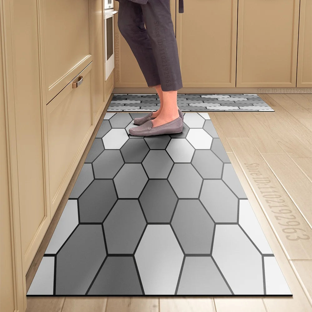 Navak Carpet Kitchen Mat Absorbent Printed Kitchen Rugs Non-slip Area Mat Hallway Long Carpets for Living Room Bedroom Entrance Doormat Bath