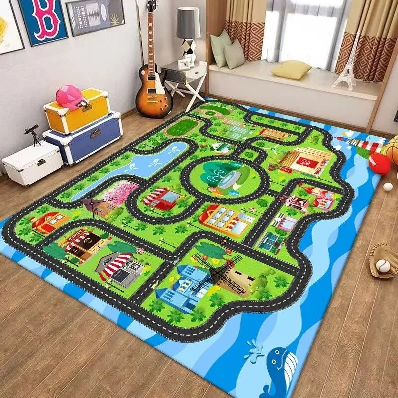 Navak Carpet Child 's Game Cartoon Carpet Game Room Living Room Sofa Bedroom Study Entrance Mat Non-slip Kid Traffic Road Parking Lot Rug
