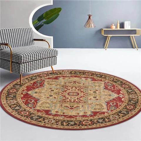 Navak Carpet Moroccan Ethnic Round Carpet, Rocking Chair Mat For Bedroom & Living Room