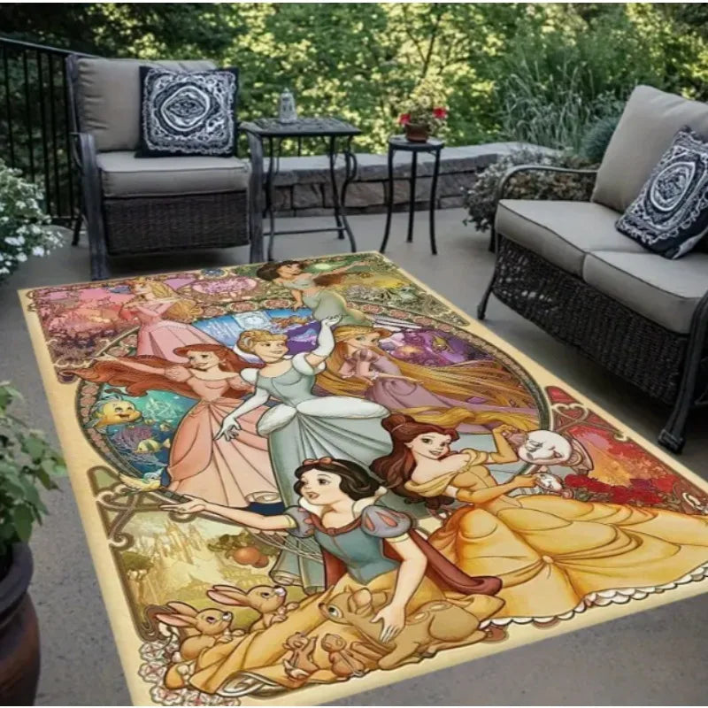 Navak Carpet Daily Picks Disney Princess Portrait Carpet Living Room Bathroom Bedroom Area Rug Casual Play 카펫 Mat Bath Door Mat Floor Pad Game Mat