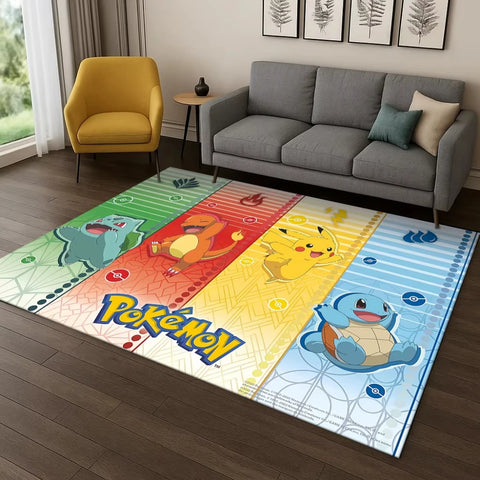 Navak Carpet Daily Picks Pokemon Adventure Carpet Playful Game Theme Rug Man Cave Game Room Bedroom Bedside Living Room Sofa Soft Floor Mat Design
