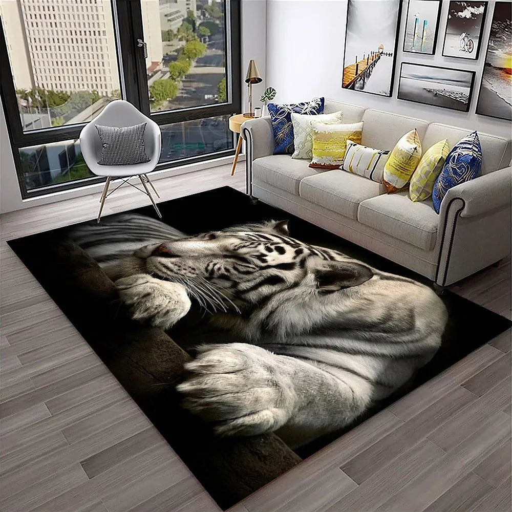 Navak Carpet 3D Dream Tiger Animal Cartoon Carpet Rug for Home Living Room Bedroom Sofa Doormat Decor,Child Play Area Rug Non-slip Floor Mat