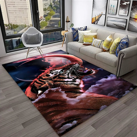 Navak Carpet 3D Dream Tiger Animal Cartoon Carpet Rug for Home Living Room Bedroom Sofa Doormat Decor,Child Play Area Rug Non-slip Floor Mat