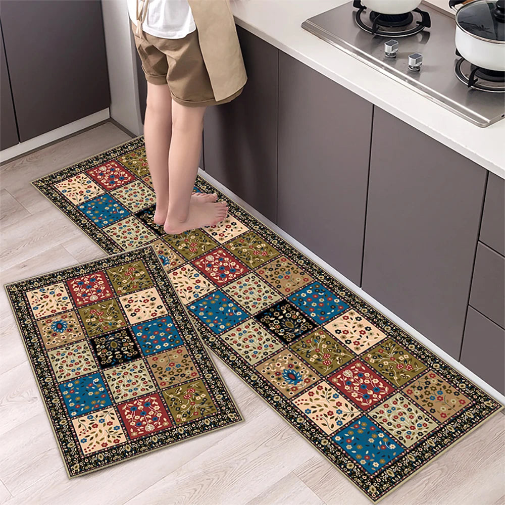 Navak Carpet Kitchen Mat Absorbent Printed Kitchen Rugs Non-slip Area Mat Hallway Long Carpets for Living Room Bedroom Entrance Doormat Bath