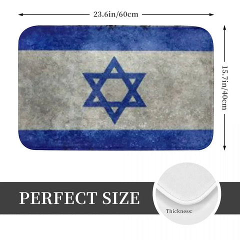 Navak Carpet Israel Flag Anti-slip Doormat Floor Mat Sand Scraping Carpet Rug for Kitchen Entrance Home Bathroom Living room Footpad Mats
