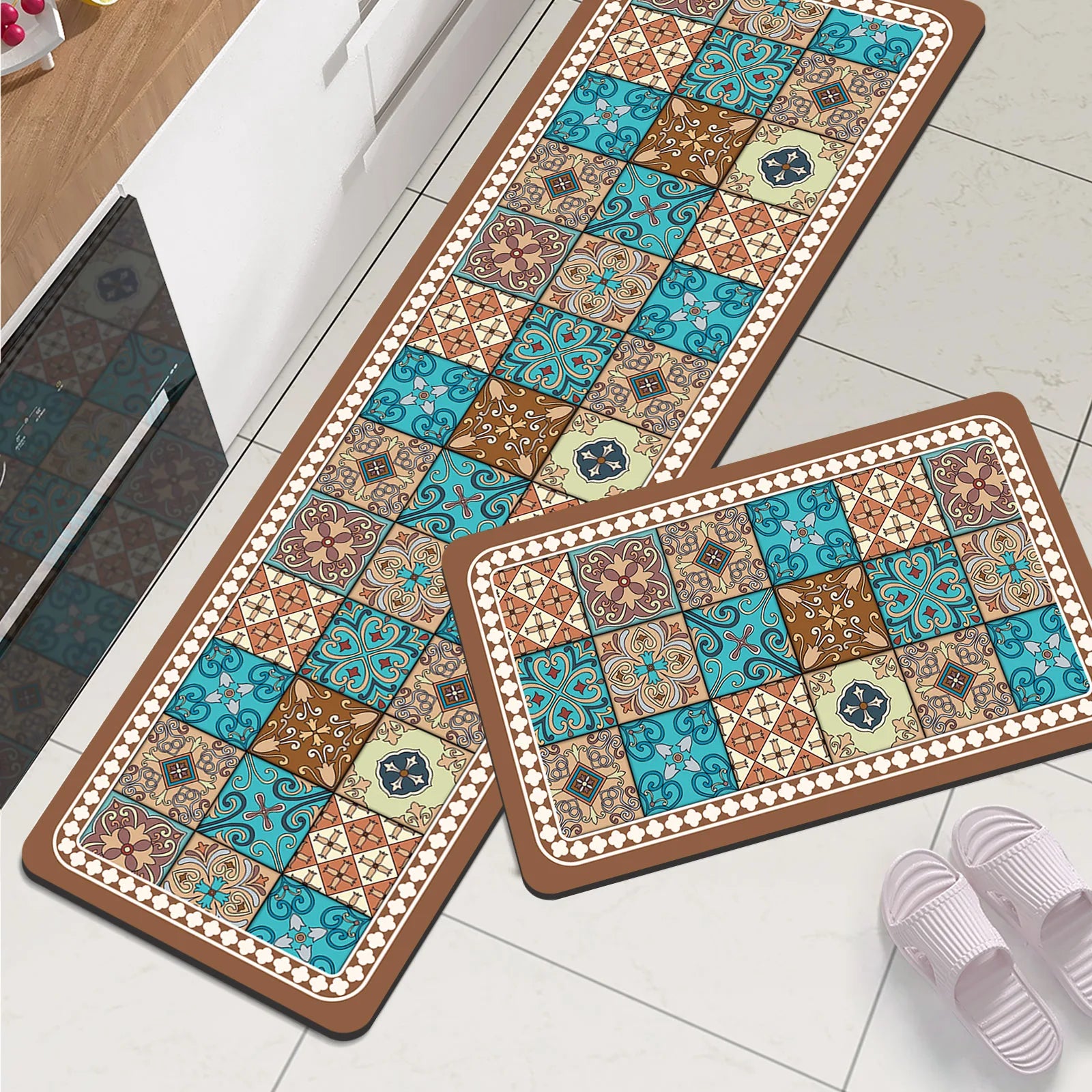Navak Carpet Super Absorbent Kitchen Mat Waterproof Long Area Kitchen Rug For Living Room Bedroom Foot Mat Hallway Carpet Doormat Washable