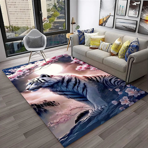 Navak Carpet 3D Dream Tiger Animal Cartoon Carpet Rug for Home Living Room Bedroom Sofa Doormat Decor,Child Play Area Rug Non-slip Floor Mat