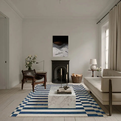 Navak Carpet French Retro Bedroom Decor Stripe Carpet Minimalist Carpets for Living Room Home Art