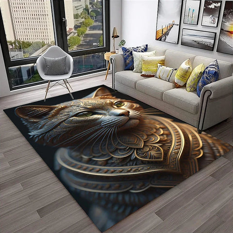 Navak Carpet 3D Cute Cat Flower Cartoon Carpet Rug for Home Living Room Bedroom Sofa Doormat Decor,Child Play Area Rug Non-slip Floor Mat