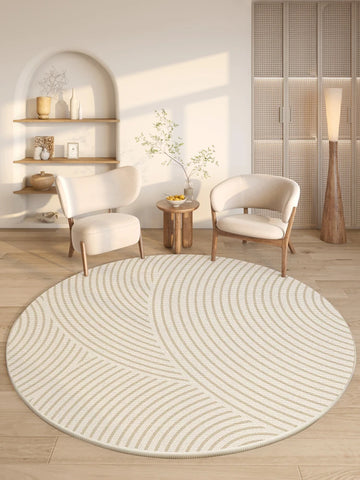 Navak Carpet Modern Style Rugs for Bedroom Minimalist Living Room Decoration Round Anti-slip Carpet Soft Bedside Floor Mat Washable Study Rug