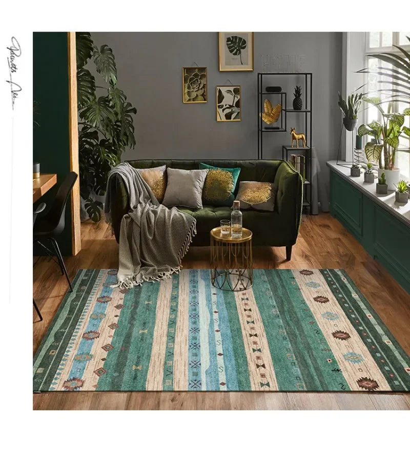 Navak Carpet American Moroccan Bedroom Decor Bedside Carpet Washable Carpets for Living Room Nordic Ethnic Lounge Rug Soft Non-slip Floor Mat