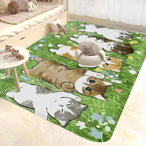 Navak Carpet Funny Cat mofusand Floor Mat Retro Multiple Choice Living Room Kitchen Rug Non-Slip Modern Home Decor