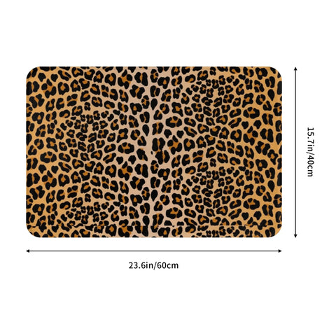 Navak Carpet Leopard print Anti-slip Doormat Floor Mat Cushion Carpet Rug for Kitchen Entrance Home Balcony Footpad Mats