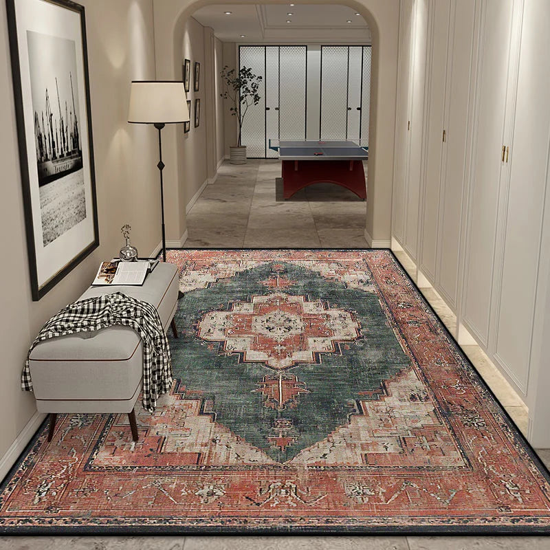 Navak Carpet Persian Style Big Size Non-slip Carpet Living Room Easy Clean Entrance Door Mat Soft Foldable Lounge Area Rug Machine Washable