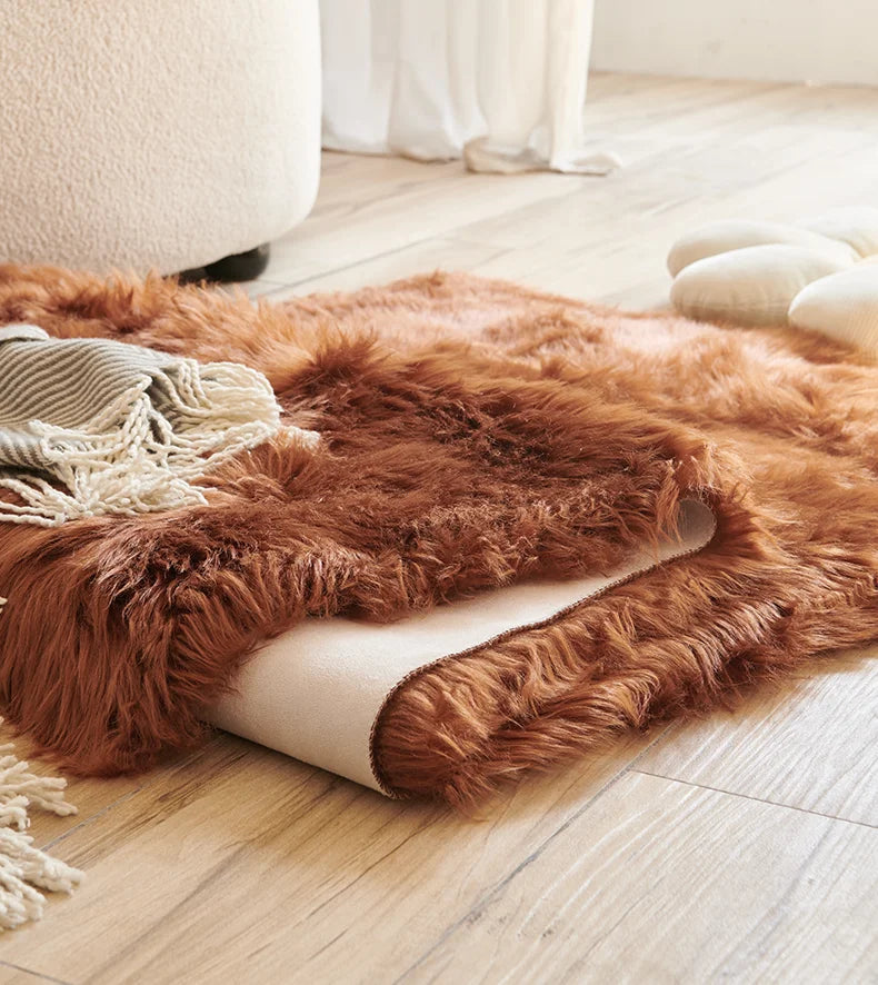 Navak Carpet Faux Fur  Carpet Pink Children's Area Rug for Girls Bedroom Bedside Living Room Fluffy Furry Shaggy Floor Foot Mats Home Decor