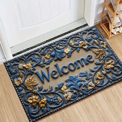 Navak Carpet 1pc, Entry Door Dirt Resistant, Easy To Maintain, Non-Slip 3D Printed Crystal Velvet Foot Mat, Machine Washable Polyester Carpe