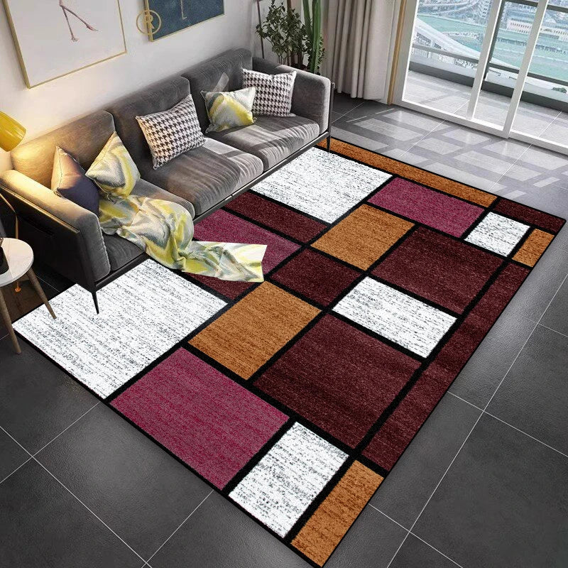 Navak Carpet Lattice Design Carpet Living Room Geometric Pattern Decoration Sofa Non-slip Rugs 200x300 Lounge Short Velvet Coffee Tables Mats