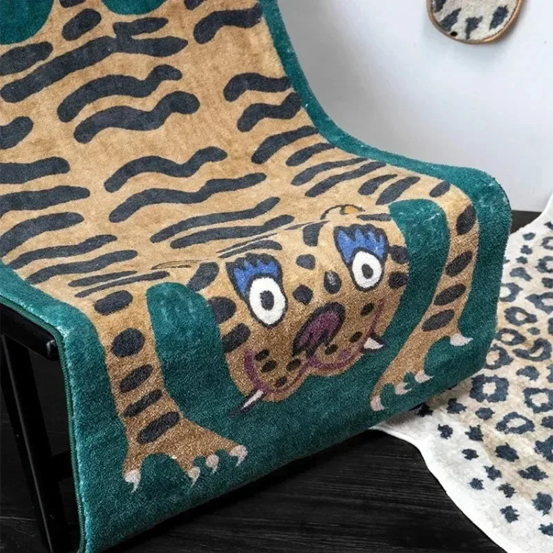Navak Carpet Carpet for Living Room Tiger Leopard Print Plush Bedroom Bedside Mats Home Decoration Cartoon Fluffy Rugs Ковер Tapis Tapete 러그