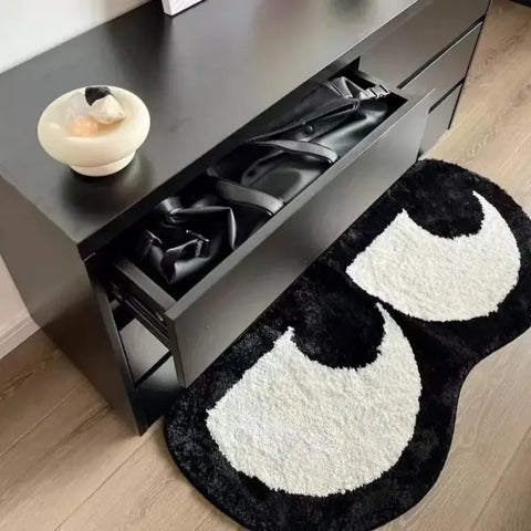Navak Carpet Cartoon cute eyes imitation cashmere carpet bedroom bedside floor mat living room absorbent non-slip sofa coffee table mat