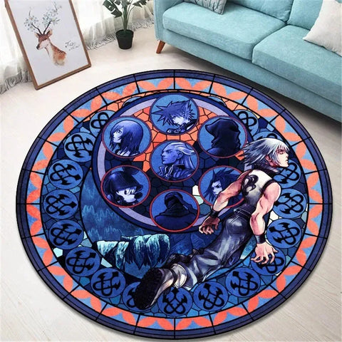 Navak Carpet Daily Picks Kingdom Hearts Cartoon Area Rug Round Floor Mat Living Room Carpet Bathroom Kitchen Rugs Doormat Non-slip Floor Mat