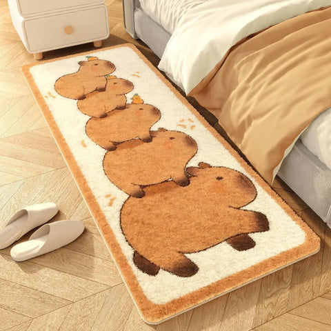 Navak Carpet Cute Bedside Cashmere Carpet Capibara Imitation Cashmere Floor Mat,anime Rug