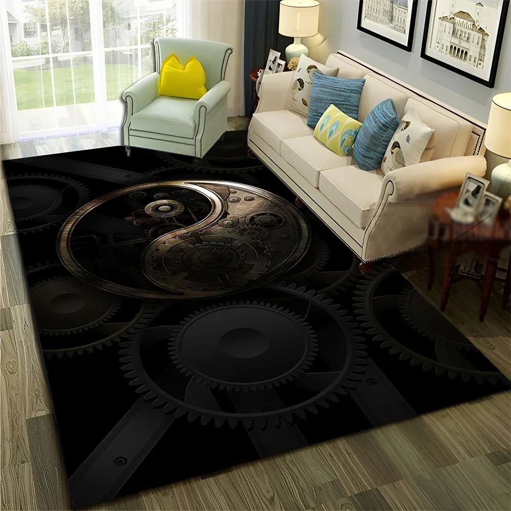 Navak Carpet Chinese 3D Tai Chi Bagua Yin Yang  Carpet Rug for Home Living Room Bedroom Sofa Doormat Decor,Child Area Rug Non-slip Floor Mat
