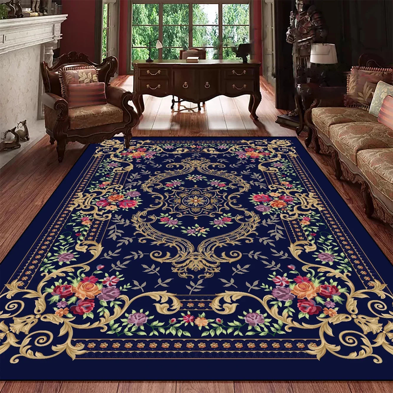 Navak Carpet Classic Persian Style Luxury Rug Elegant Washable Carpet for Living Room Bedroom Sophisticated Home Decor Floor Mat Kitchen Mat