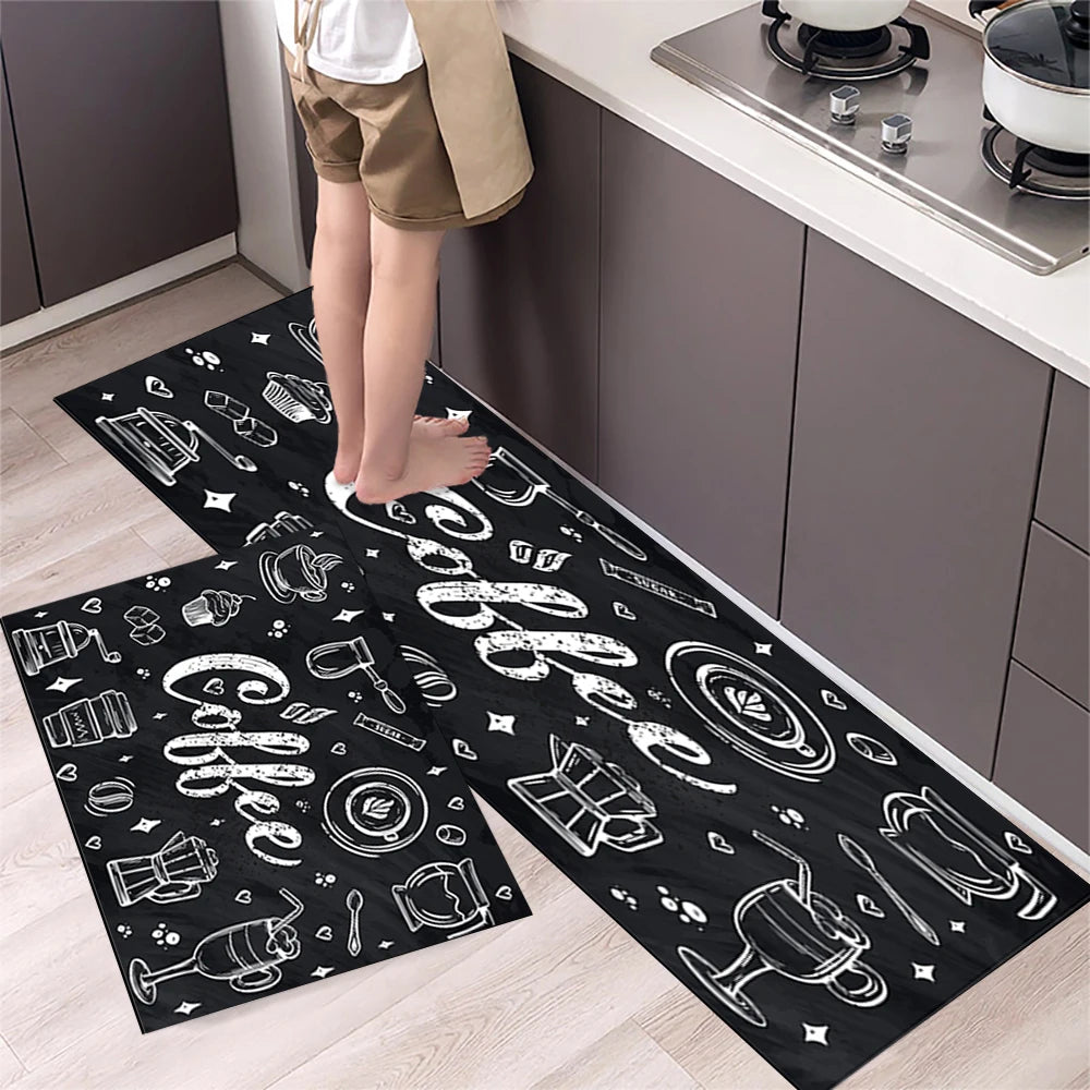 Navak Carpet Polyster Waterproof Oilproof Kitchen Mat Printed Antislip Bath Mat Soft Bedroom Floor Mat Living Room Carpet Doormat Kitchen Rug