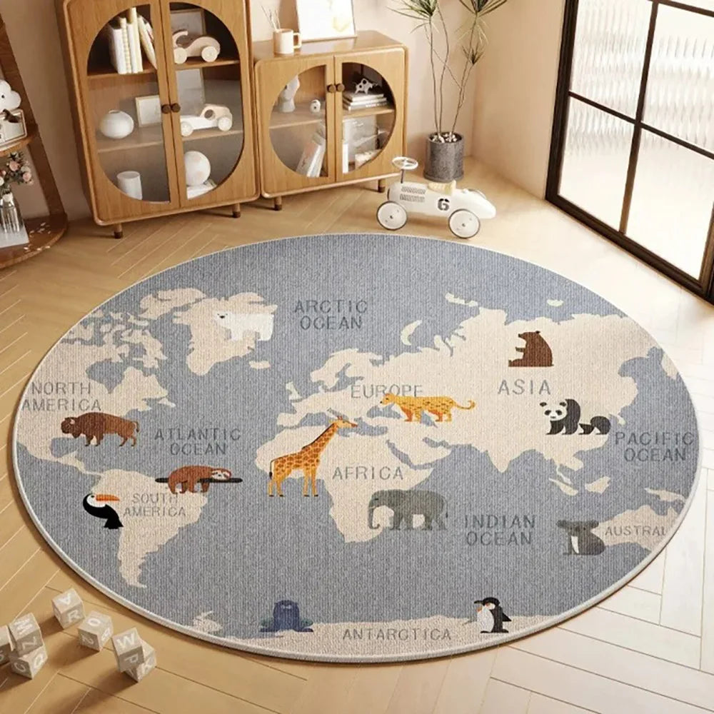 Navak Carpet Exclusive Picks Flannel Carpet Cartoon Game Living Room Mat Round Rug Coffee Table Sofa Cushion Stain-Resistant Non-Slip Rug Home Decor