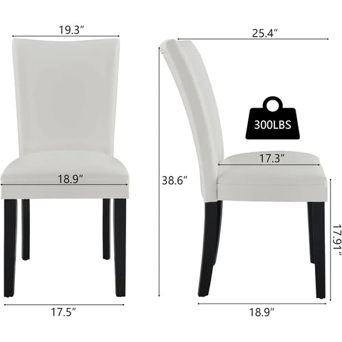 Navak Carpet Set of 2 Parsons Dining Chairs – Faux Leather Upholstered Side Chairs w/Solid Wood Legs for Dining & Living Room