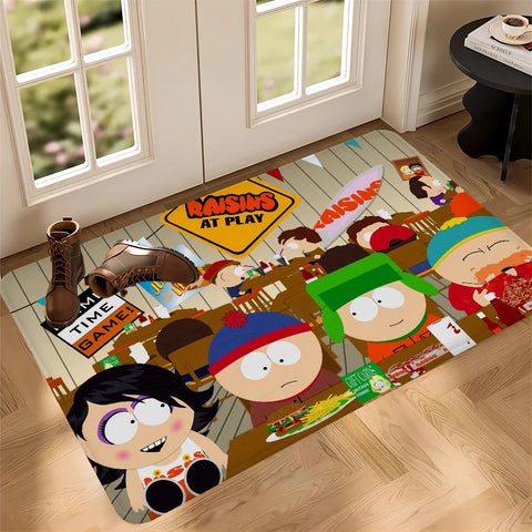 Navak Carpet Amine S-South Cartoon P-Park Door Mat Washable Non-Slip Living Room Sofa Chairs Area Mat Kitchen Doormat Area Rug