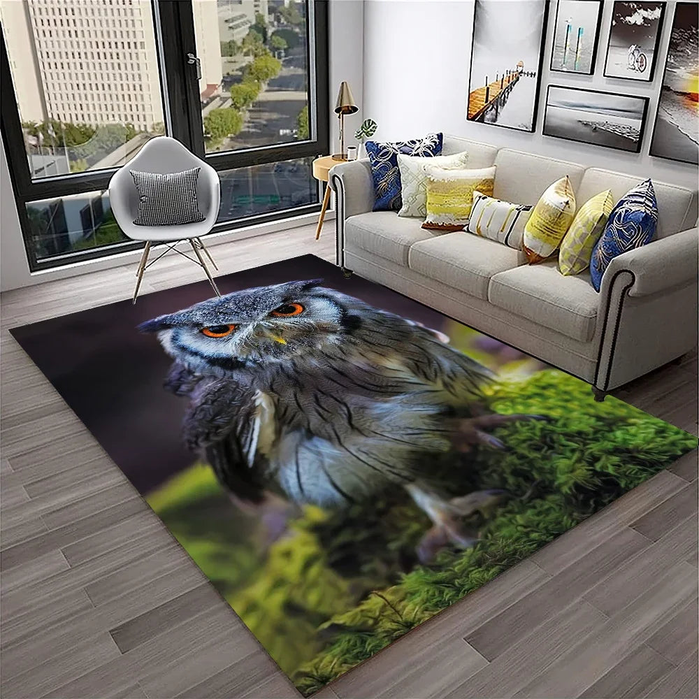Navak Carpet Cute Owl Series 3D Cartoon Carpet Rug for Home Living Room Bedroom Sofa Kitchen Doormat Decor,Child Area Rug Non-slip Floor Mat