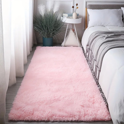 Navak Carpet Exclusive Picks Pink Area Real Silk Rug Soft Fluffy Plush Fuzzy Shaggy Shag Floor Rugs Living Room Indoor Carpet Girls Dorm Room Decor