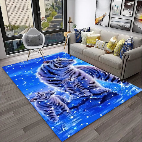 Navak Carpet 3D Dream Tiger Animal Cartoon Carpet Rug for Home Living Room Bedroom Sofa Doormat Decor,Child Play Area Rug Non-slip Floor Mat