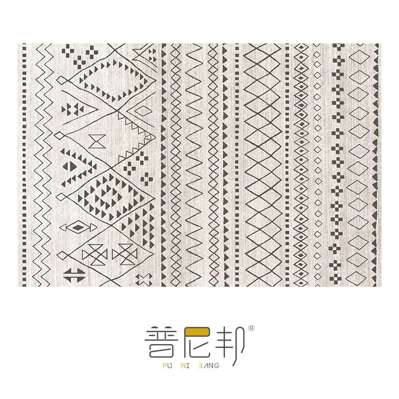 Navak Carpet American Moroccan Bedroom Decor Bedside Carpet Washable Carpets for Living Room Nordic Ethnic Lounge Rug Soft Non-slip Floor Mat