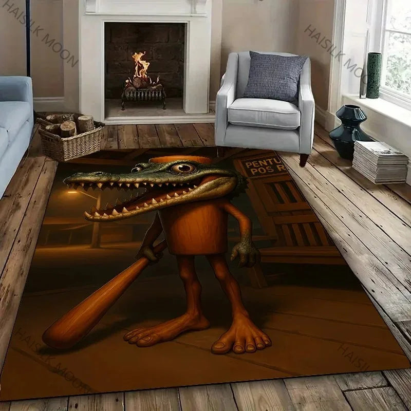 Navak Carpet Daily Picks Creates Virtual Creatures Italian Brainrot Cartoon Carpet Living Room Bedroom Bedside Bathroom Floor Mat Home Rug Gift