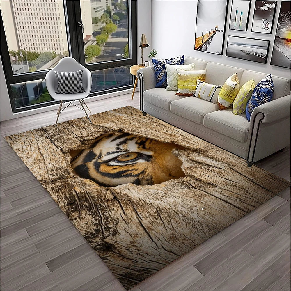 Navak Carpet 3D Dream Tiger Animal Cartoon Carpet Rug for Home Living Room Bedroom Sofa Doormat Decor,Child Play Area Rug Non-slip Floor Mat