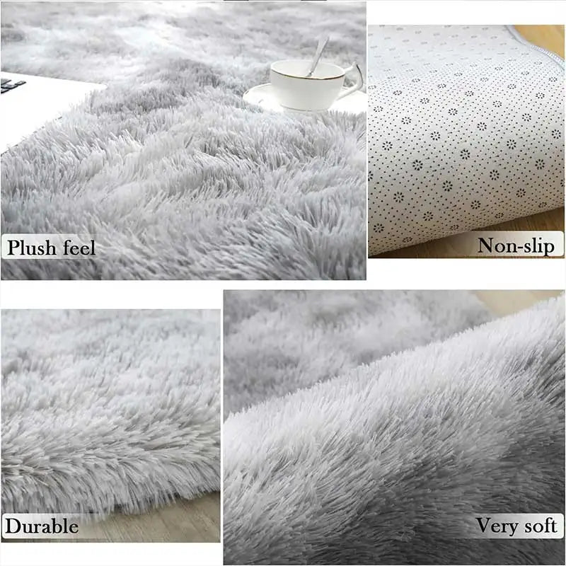 Navak Carpet Gray Carpet for Living Room Plush Rug Bed Room Floor Fluffy Mats Anti-slip Home Decor Rugs Soft Velvet Carpets Kids Room Blanket