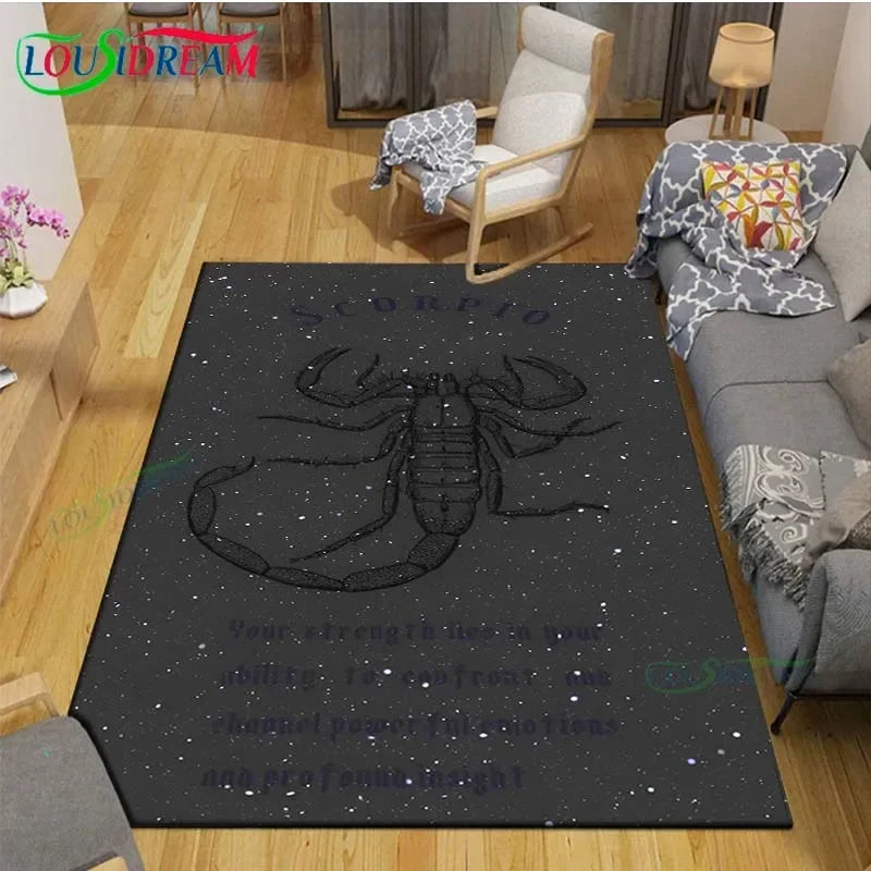 Navak Carpet Beautiful Constellation Scorpion Carpet Living Room Bedroom Bedside Mat Fashion Floor Mat Area Rug Door Mat  Bedroom Decoration