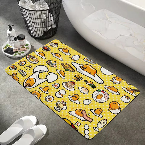 Navak Carpet G-Gudetama L-Lazy Egg Floor Mat INS Style Soft Bedroom Floor House Laundry Room Mat Anti-skid Bedside Area Rugs